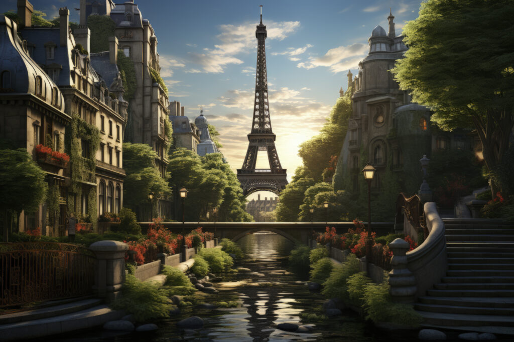 Pariz na Seni. U daljini se vidi Ajfelov toranj